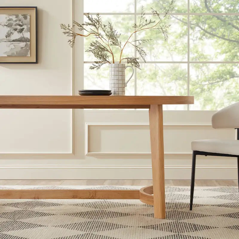 Middlebrook Modern Rustic Solid Oak Wood 70-inch Oval Dining Table