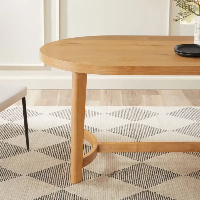 Middlebrook Modern Rustic Solid Oak Wood 70-inch Oval Dining Table