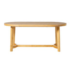 Middlebrook Modern Rustic Solid Oak Wood 70-inch Oval Dining Table