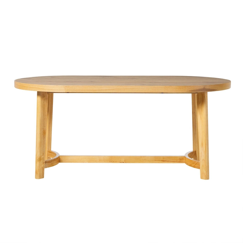 Middlebrook Modern Rustic Solid Oak Wood 70-inch Oval Dining Table