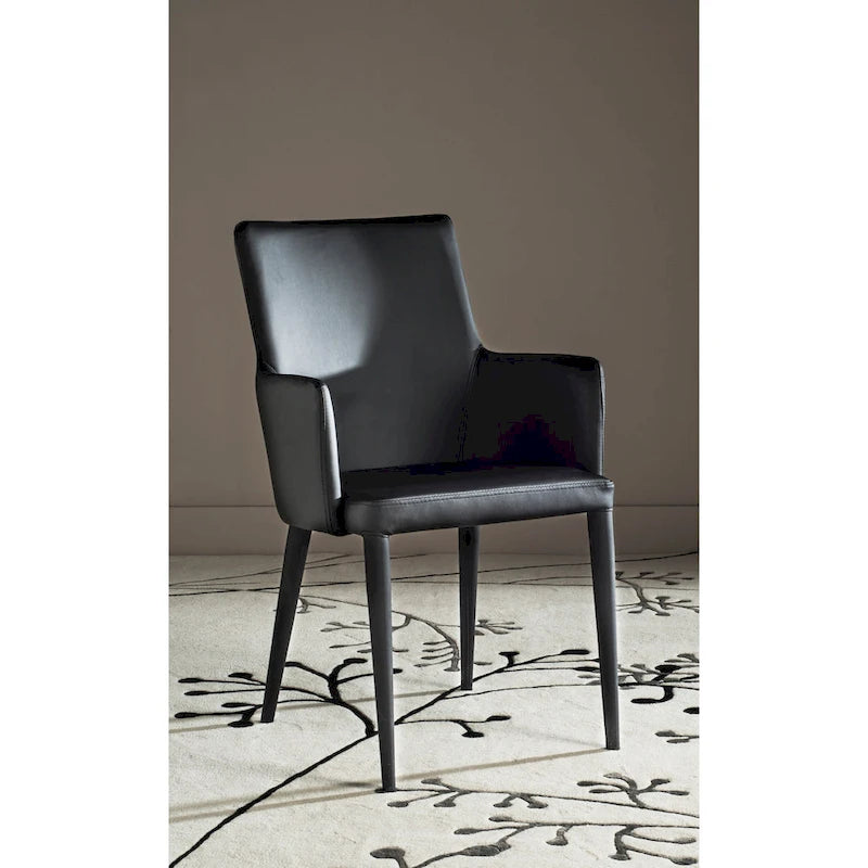 SAFAVIEH Elois Chaise de salle à manger moderne du milieu du siècle, blanche, avec accoudoirs - 23,6 L x 21,6 P x 35,5 H - 24Lx22Px36H