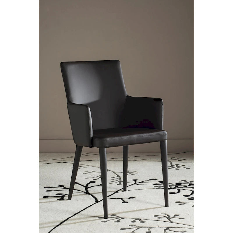 SAFAVIEH Elois Chaise de salle à manger moderne du milieu du siècle, blanche, avec accoudoirs - 23,6 L x 21,6 P x 35,5 H - 24Lx22Px36H