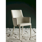 SAFAVIEH Elois Chaise de salle à manger moderne du milieu du siècle, blanche, avec accoudoirs - 23,6 L x 21,6 P x 35,5 H - 24Lx22Px36H