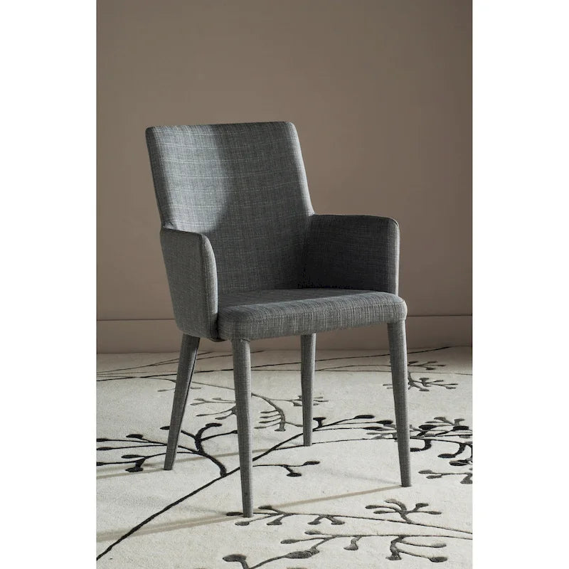 SAFAVIEH Elois Chaise de salle à manger moderne du milieu du siècle, blanche, avec accoudoirs - 23,6 L x 21,6 P x 35,5 H - 24Lx22Px36H