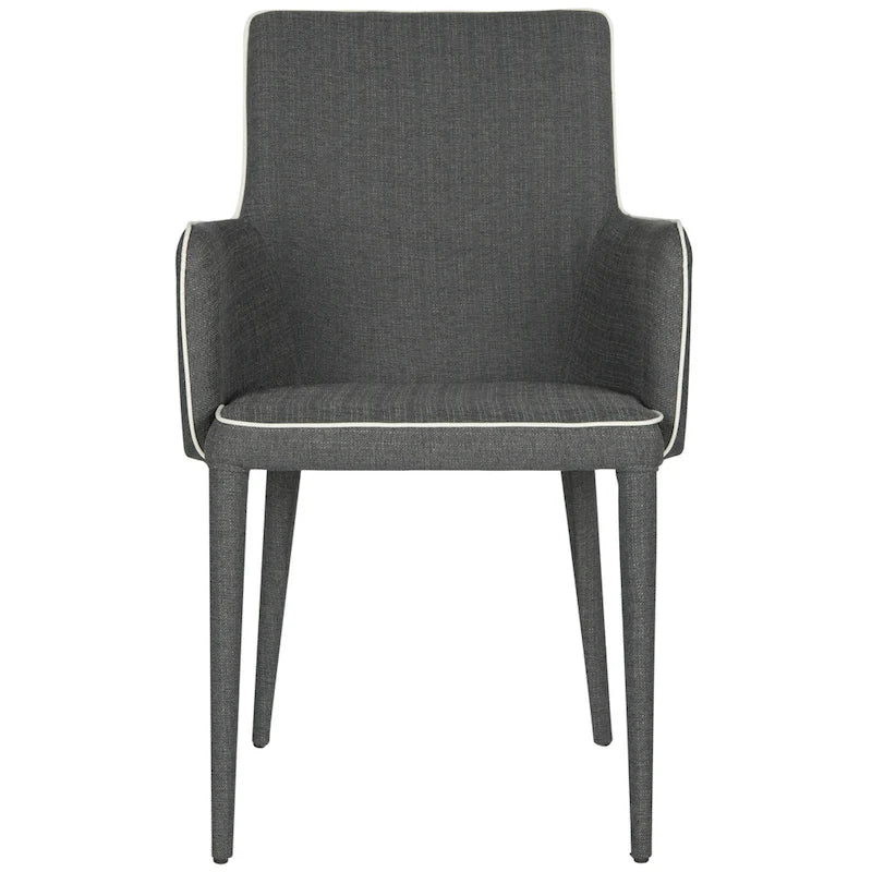 SAFAVIEH Elois Chaise de salle à manger moderne du milieu du siècle, blanche, avec accoudoirs - 23,6 L x 21,6 P x 35,5 H - 24Lx22Px36H