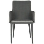 SAFAVIEH Elois Chaise de salle à manger moderne du milieu du siècle, blanche, avec accoudoirs - 23,6 L x 21,6 P x 35,5 H - 24Lx22Px36H
