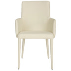 SAFAVIEH Elois Chaise de salle à manger moderne du milieu du siècle, blanche, avec accoudoirs - 23,6 L x 21,6 P x 35,5 H - 24Lx22Px36H