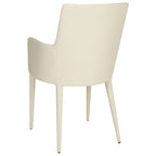 SAFAVIEH Elois Chaise de salle à manger moderne du milieu du siècle, blanche, avec accoudoirs - 23,6 L x 21,6 P x 35,5 H - 24Lx22Px36H