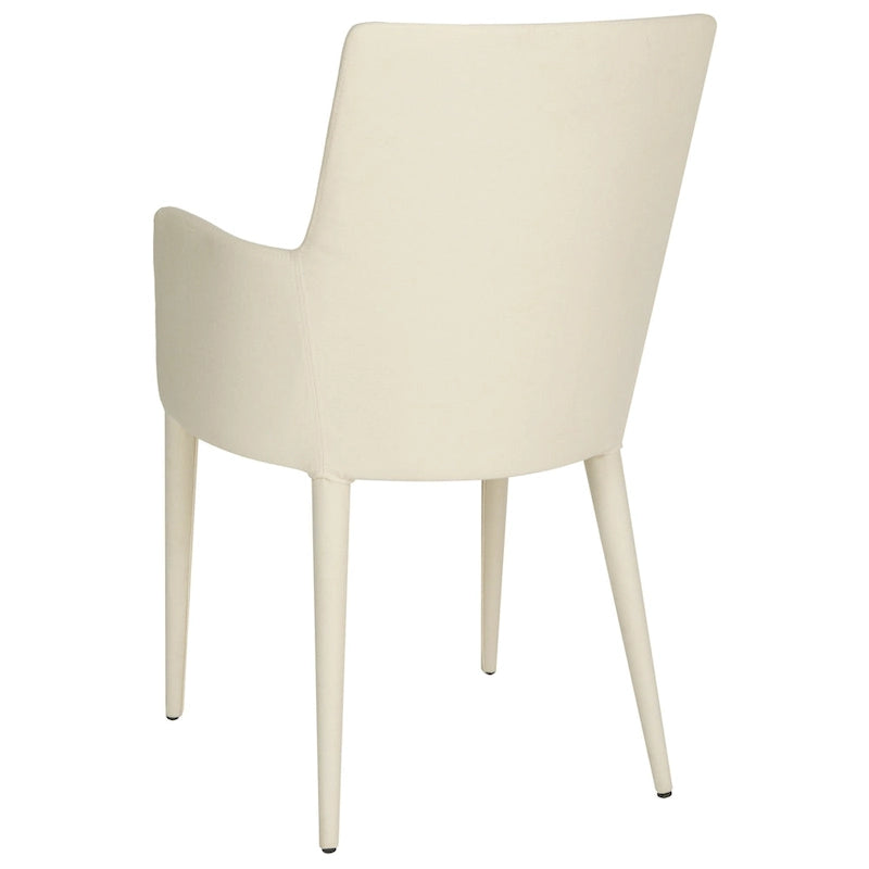 SAFAVIEH Elois Chaise de salle à manger moderne du milieu du siècle, blanche, avec accoudoirs - 23,6 L x 21,6 P x 35,5 H - 24Lx22Px36H