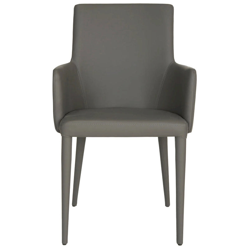 SAFAVIEH Elois Chaise de salle à manger moderne du milieu du siècle, blanche, avec accoudoirs - 23,6 L x 21,6 P x 35,5 H - 24Lx22Px36H
