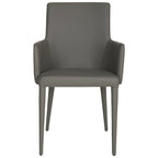 SAFAVIEH Elois Chaise de salle à manger moderne du milieu du siècle, blanche, avec accoudoirs - 23,6 L x 21,6 P x 35,5 H - 24Lx22Px36H