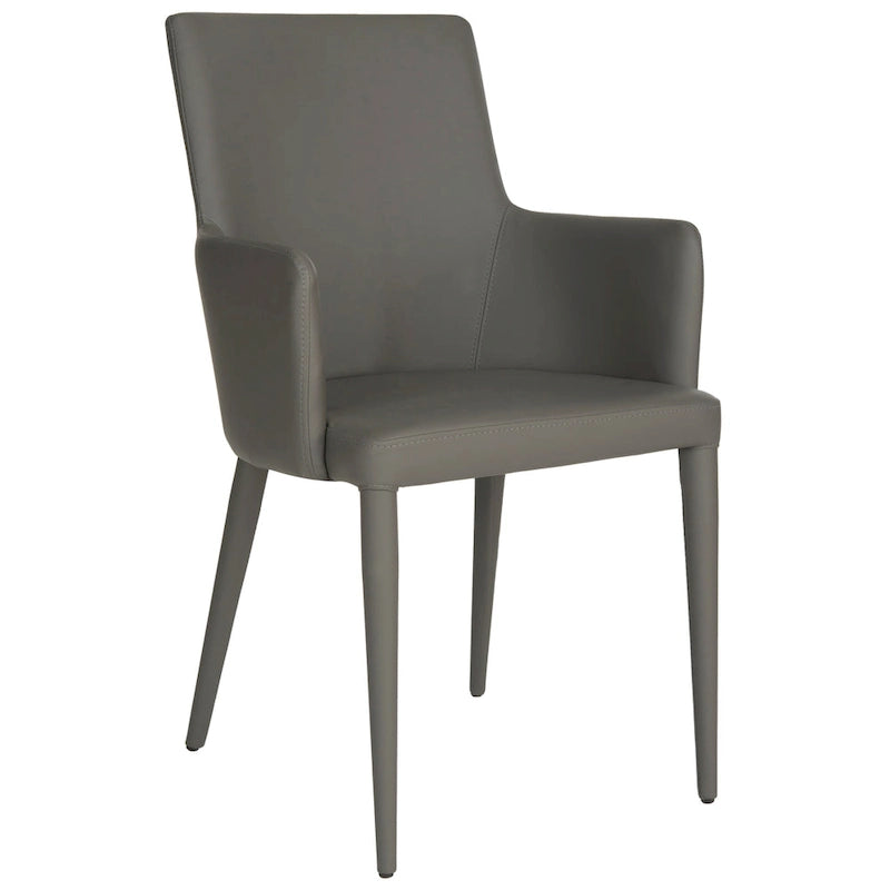 SAFAVIEH Elois Chaise de salle à manger moderne du milieu du siècle, blanche, avec accoudoirs - 23,6 L x 21,6 P x 35,5 H - 24Lx22Px36H