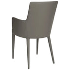 SAFAVIEH Elois Chaise de salle à manger moderne du milieu du siècle, blanche, avec accoudoirs - 23,6 L x 21,6 P x 35,5 H - 24Lx22Px36H