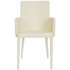 SAFAVIEH Elois Chaise de salle à manger moderne du milieu du siècle, blanche, avec accoudoirs - 23,6 L x 21,6 P x 35,5 H - 24Lx22Px36H