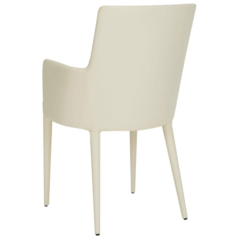 SAFAVIEH Elois Chaise de salle à manger moderne du milieu du siècle, blanche, avec accoudoirs - 23,6 L x 21,6 P x 35,5 H - 24Lx22Px36H