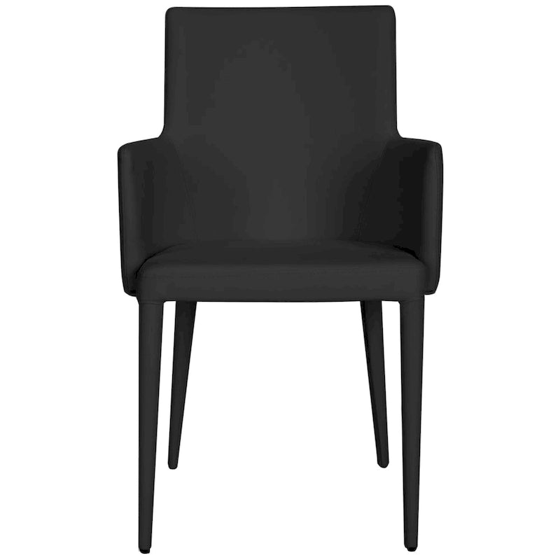SAFAVIEH Elois Chaise de salle à manger moderne du milieu du siècle, blanche, avec accoudoirs - 23,6 L x 21,6 P x 35,5 H - 24Lx22Px36H