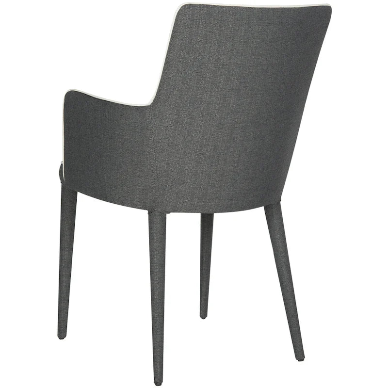 SAFAVIEH Elois Chaise de salle à manger moderne du milieu du siècle, blanche, avec accoudoirs - 23,6 L x 21,6 P x 35,5 H - 24Lx22Px36H