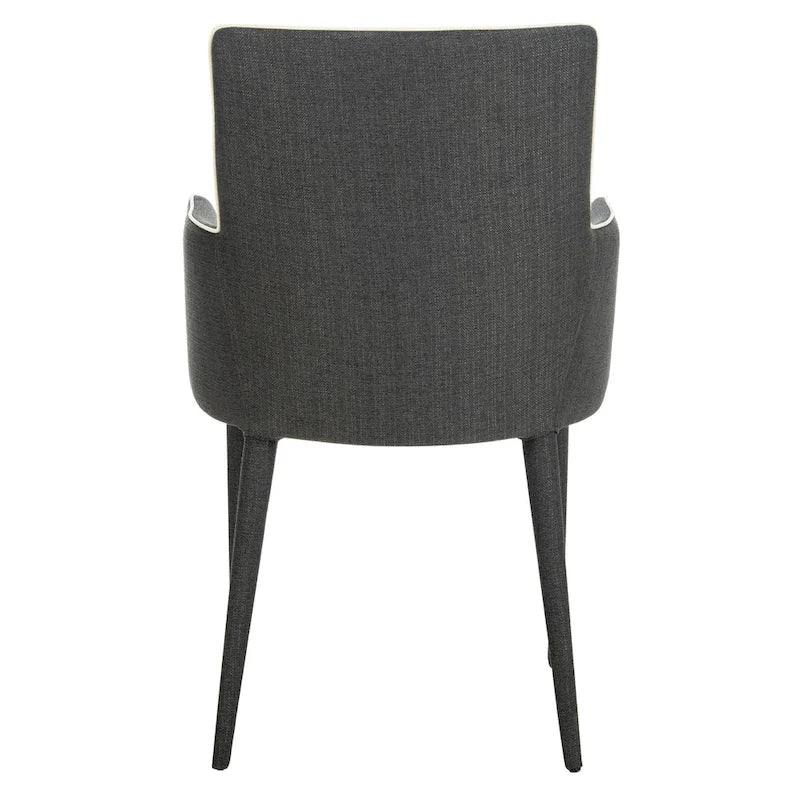 SAFAVIEH Elois Chaise de salle à manger moderne du milieu du siècle, blanche, avec accoudoirs - 23,6 L x 21,6 P x 35,5 H - 24Lx22Px36H
