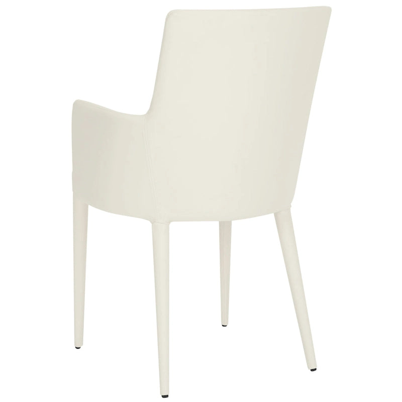 SAFAVIEH Elois Chaise de salle à manger moderne du milieu du siècle, blanche, avec accoudoirs - 23,6 L x 21,6 P x 35,5 H - 24Lx22Px36H