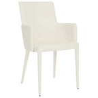 SAFAVIEH Elois Chaise de salle à manger moderne du milieu du siècle, blanche, avec accoudoirs - 23,6 L x 21,6 P x 35,5 H - 24Lx22Px36H