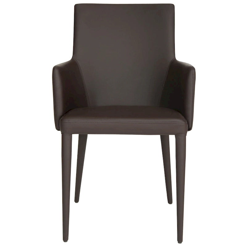 SAFAVIEH Elois Chaise de salle à manger moderne du milieu du siècle, blanche, avec accoudoirs - 23,6 L x 21,6 P x 35,5 H - 24Lx22Px36H