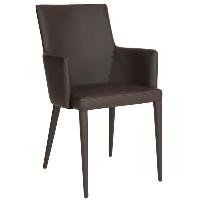 SAFAVIEH Elois Chaise de salle à manger moderne du milieu du siècle, blanche, avec accoudoirs - 23,6 L x 21,6 P x 35,5 H - 24Lx22Px36H