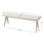Banc de salle à manger Lifestorey Veletina en bois massif et rotin