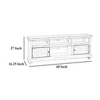 Ayne TV Stand Media Cabinet, 2 Doors and 4 Shelves, Black Wood 60 Inch