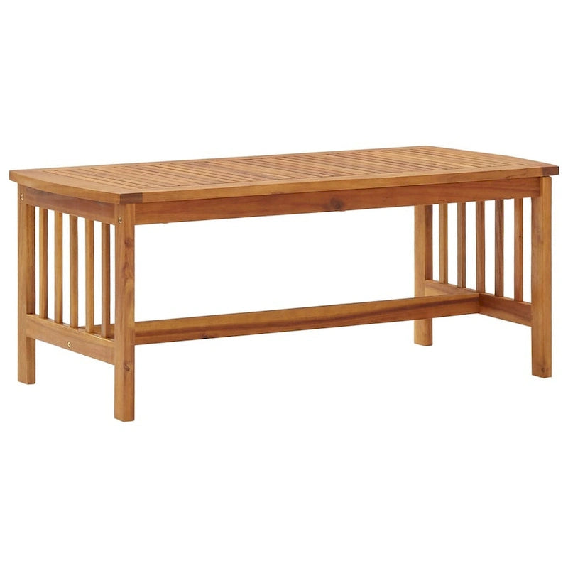 Table basse Mia, bois d'acacia marron, rectangulaire à lattes 40 pouces