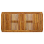 Table basse Mia, bois d'acacia marron, rectangulaire à lattes 40 pouces