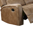 Canapé inclinable manuel Charles, simili cuir marron châtaigne, 198 cm