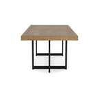 Myka Dining Table, Extension Leaf, Rectangular Brown Wood 80-98 Inch