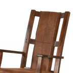 Odel Rocking Chair, Faux Leather Seat and Back, Dark Chocolate Brown