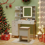 Costway Makeup Vanity Desk with Lighted Mirror Charging Station - See Details