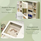 Costway Makeup Vanity Desk with Lighted Mirror Charging Station - See Details