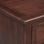 Mid-Century Modern Nightstand, Wooden Lockers with Metal Handle 3 Drawers, Entry Side Table with Solid Wood Legs