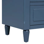 Mid-Century Modern Nightstand, Wooden Lockers with Metal Handle 3 Drawers, Entry Side Table with Solid Wood Legs