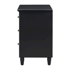 Mid-Century Modern Nightstand, Wooden Lockers with Metal Handle 3 Drawers, Entry Side Table with Solid Wood Legs