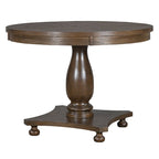 Ensemble de salle à manger 5 pièces, ensemble de table de salle à manger de cuisine en bois massif avec table à manger ronde et 4 chaises rembourrées