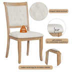 Ensemble de salle à manger 5 pièces, ensemble de table de salle à manger de cuisine en bois massif avec table à manger ronde et 4 chaises rembourrées