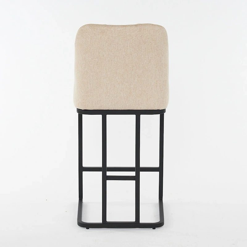 Tabourets de Bar Rembourrés Lot de 2, Tabourets de Bar Hauteur Comptoir avec Dossier Capitonnée, Chaises d'Îlot de Cuisine avec Cadre Métallique