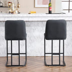 Tabourets de Bar Rembourrés Lot de 2, Tabourets de Bar Hauteur Comptoir avec Dossier Capitonnée, Chaises d'Îlot de Cuisine avec Cadre Métallique