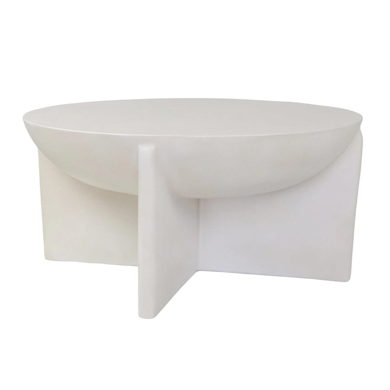 Modrest Elsa Modern Oyster Concrete Round Coffee Table