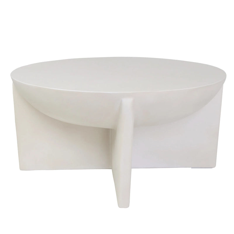 Table Basse Ronde Moderne en Béton Huître Modrest Elsa