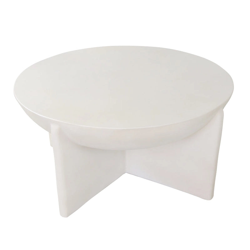 Table Basse Ronde Moderne en Béton Huître Modrest Elsa