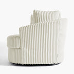 2 Set Oversized 43 W Plush Corduroy Swivel Barrel Chair with Pillows