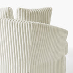 2 Set Oversized 43 W Plush Corduroy Swivel Barrel Chair with Pillows