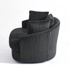 2 Set Oversized 43 W Plush Corduroy Swivel Barrel Chair with Pillows
