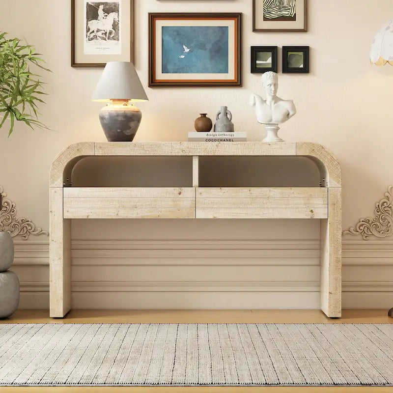 Console d'entrée, finition bois naturel