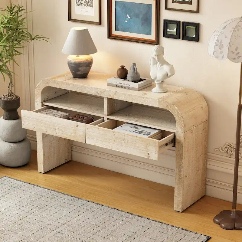 Console d'entrée, finition bois naturel